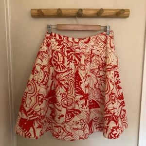 Anthropologie Butterfly Printed Skirt